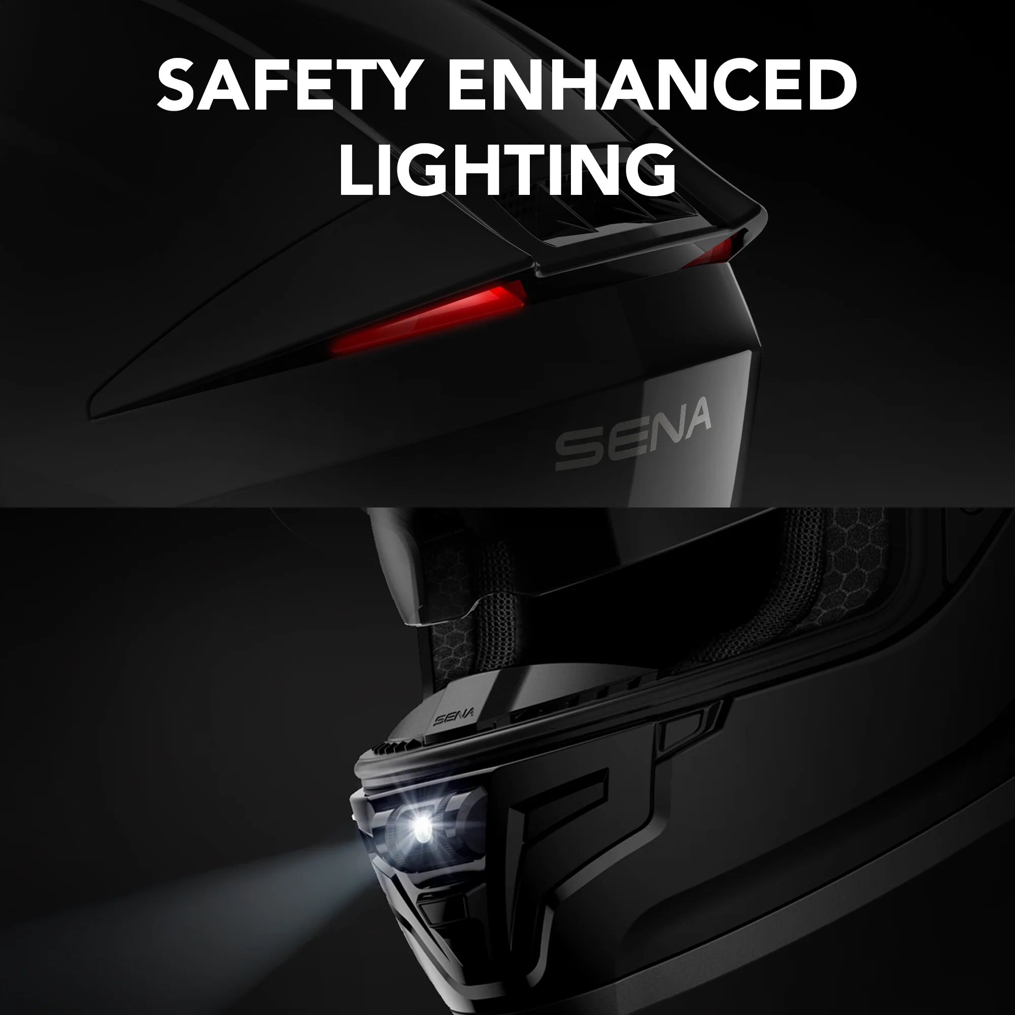 Phantom Full Face Motorcycle Helmet with Mesh Intercom - Image 9
